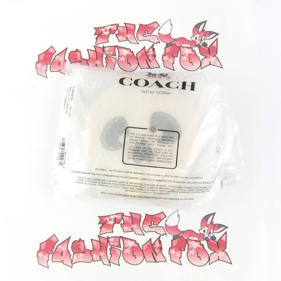 Coach Halloween Skull Leather Coin Case Pouch Change Purse Mini Bag in Chalk NWT - Picture 4 of 5